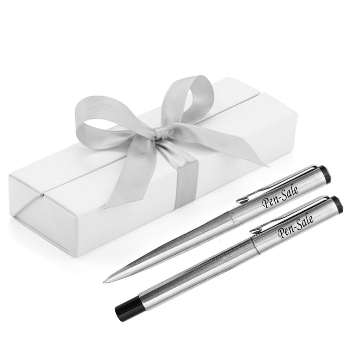 Personalised Silver Parker Jotter Ballpen and Fountain Pen with Choice of Luxury Gift Boxes