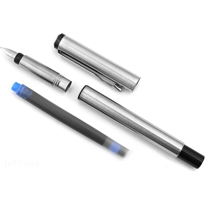 Personalised Stainless Steel Silver Parker Jotter Ballpen and Fountain Pen Set in Parker Presentation Box