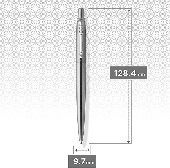 Personalised Engraved Parker Jotter Stainless Steel Ballpoint Pen in Ribbon Presentation Box