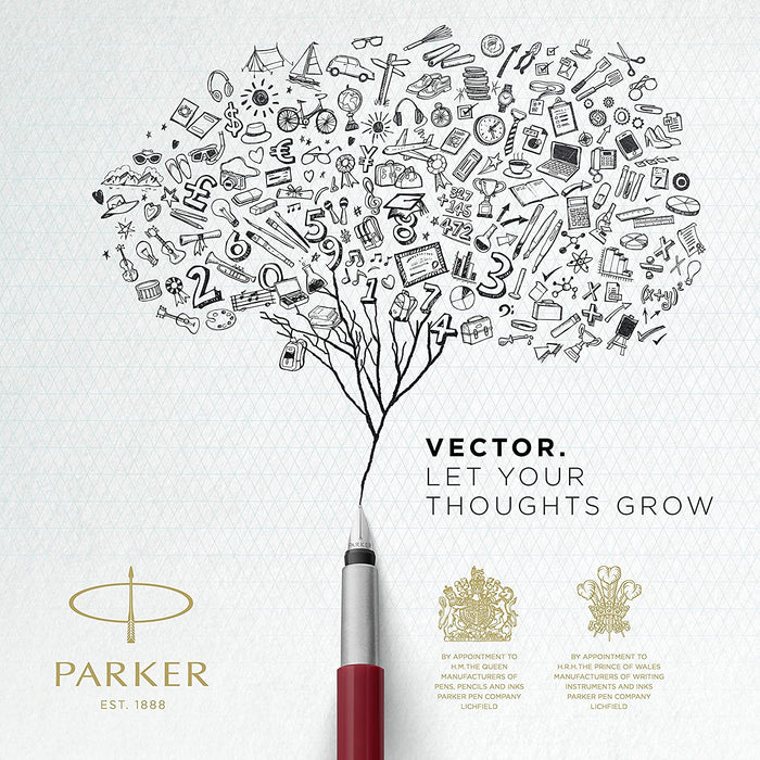 Personalised Stainless Steel Silver Parker Jotter Ballpen and Fountain Pen Set in Parker Presentation Box